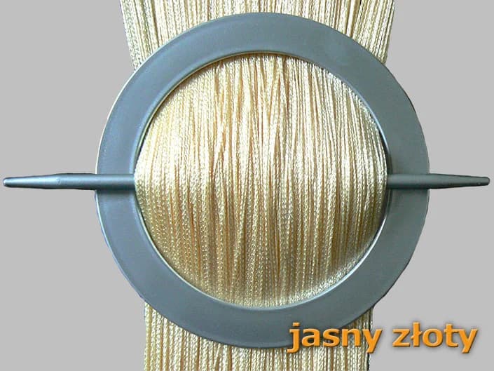 Detale i struktura materiału - Firana sznurkowa Makarony gładkie – Jasny złoty 300x250 cm