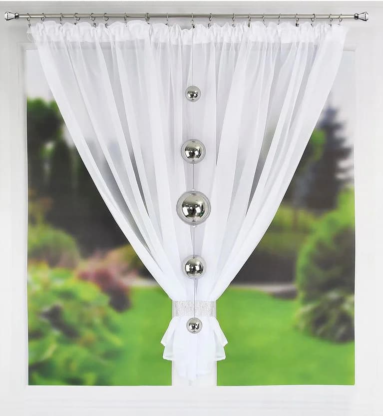 Girlanda ozdobna kule metalowe loft – Srebrna 110 cm - Firana / Zasłona, sklep Firanka24