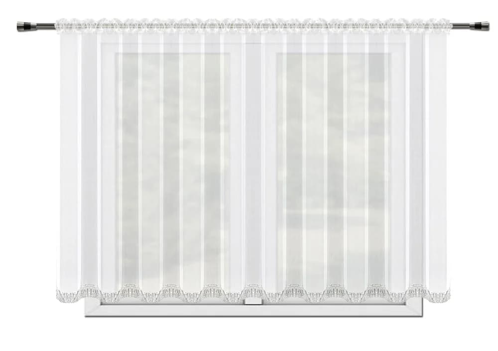 Firana woalowa z pasem cyrkonii – Śnieżna biel 400x150 cm - Firana / Zasłona, sklep Firanka24