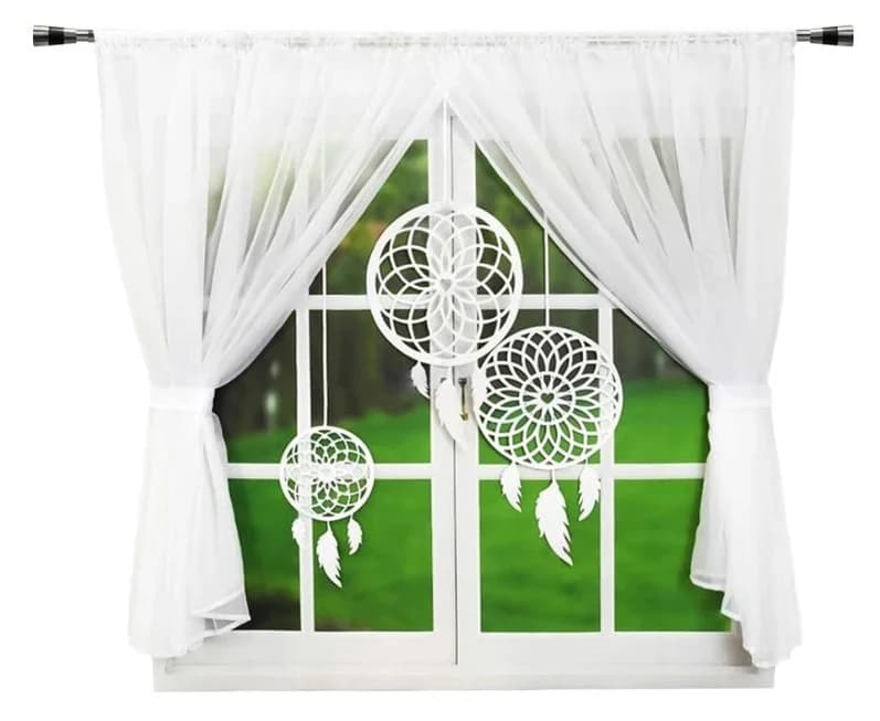 Firana woalowa z panelem ażurowym Łapacz Snów – Biel 400x150 cm - Firana / Zasłona, sklep Firanka24