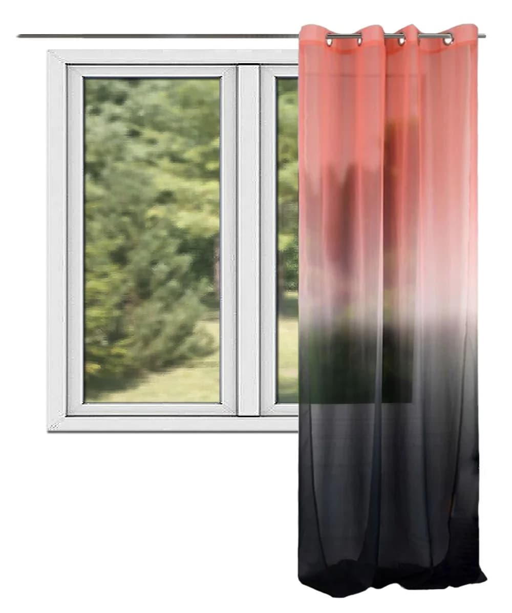 Firana woalowa cieniowana ombre – Różowo-czarna 145x250 cm - Firana / Zasłona, sklep Firanka24