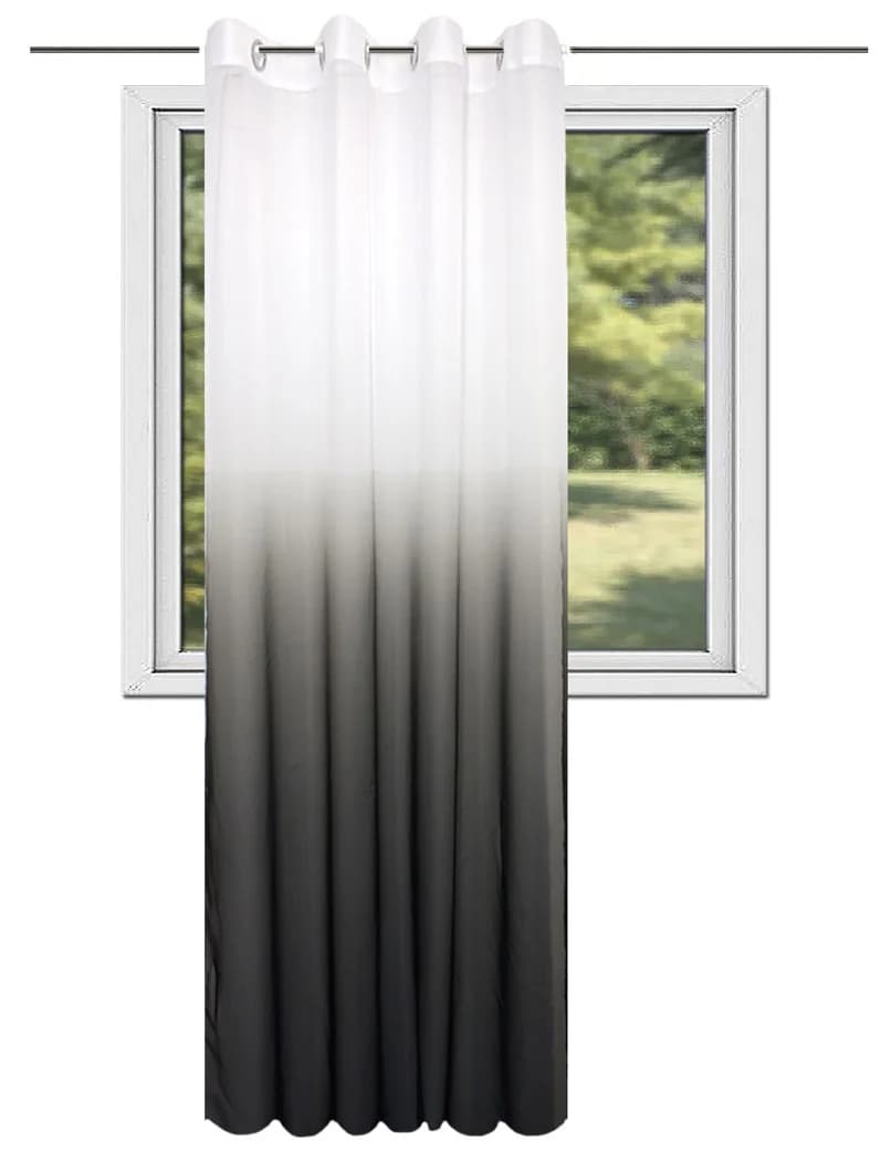 Firana woalowa ombre na przelotkach – Biało-czarna 145x250 cm - Firana / Zasłona, sklep Firanka24