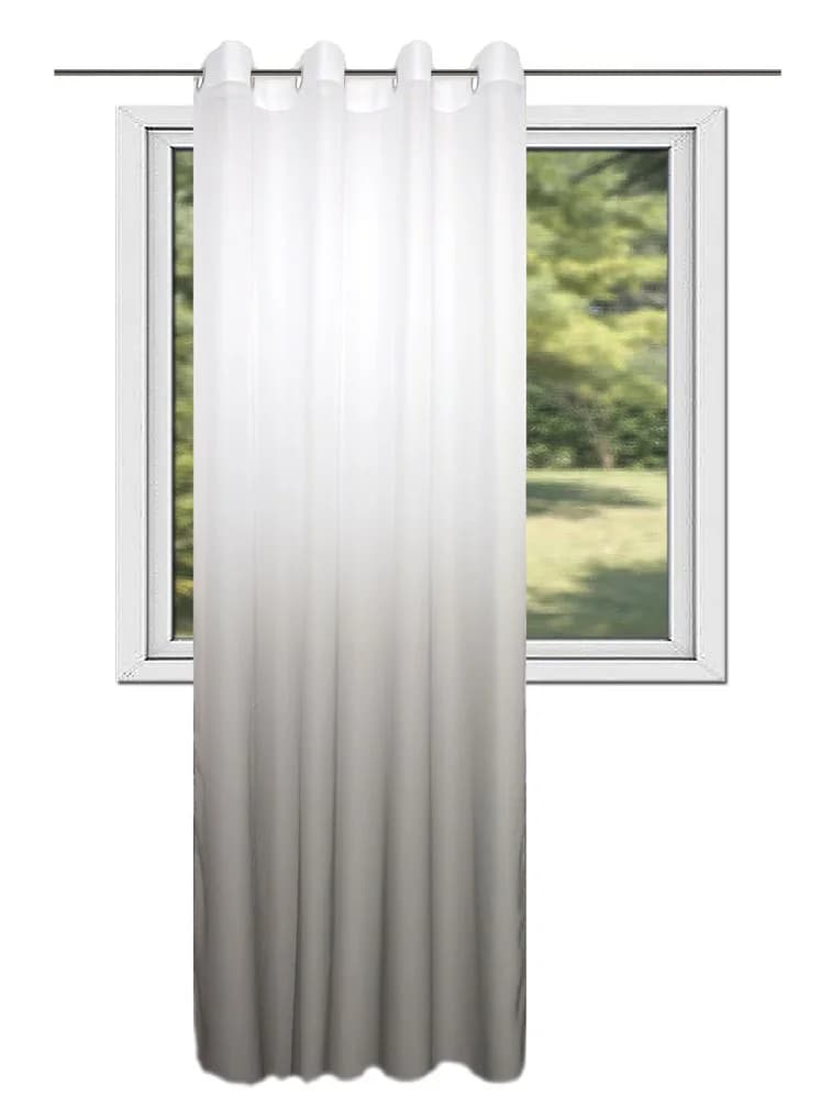 Firana woalowa ombre na przelotkach – Biało-szara 145x250 cm - Firana / Zasłona, sklep Firanka24