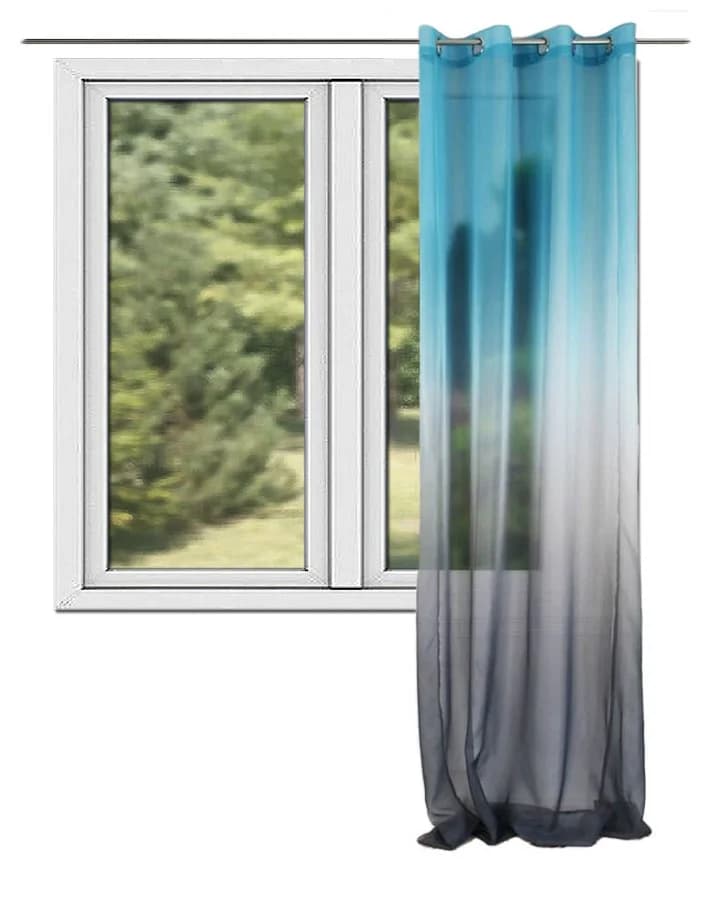 Firana woalowa cieniowana ombre – Niebiesko-szara 145x250 cm - Firana / Zasłona, sklep Firanka24