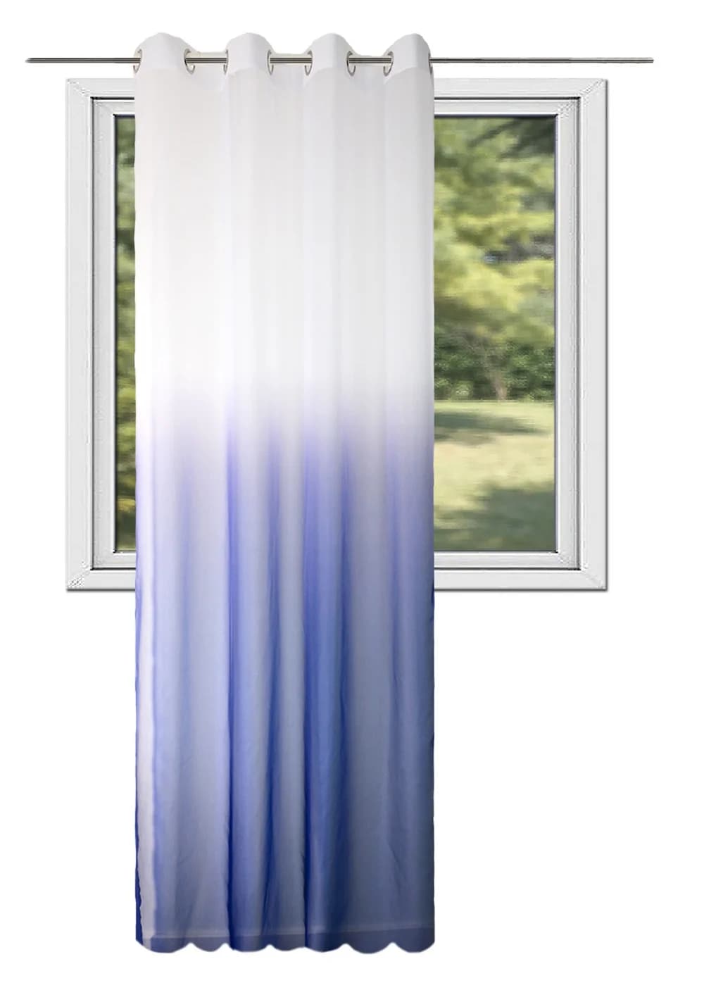 Firana woalowa cieniowana ombre – Biało-granatowa 145x250 cm - Firana / Zasłona, sklep Firanka24
