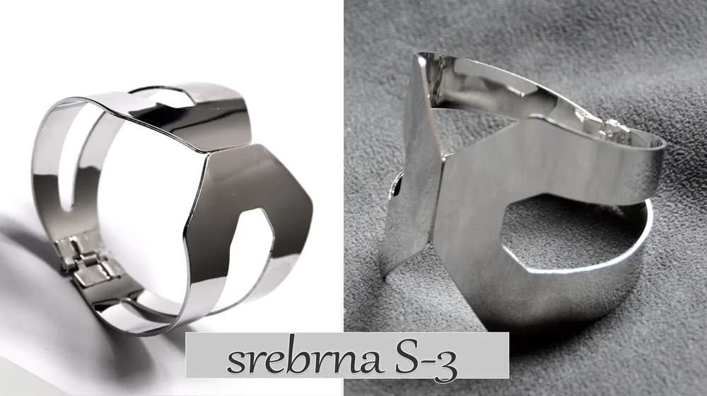 Detale i struktura materiału - Klamra metalowa otwierana do zasłon i firan – Srebrna