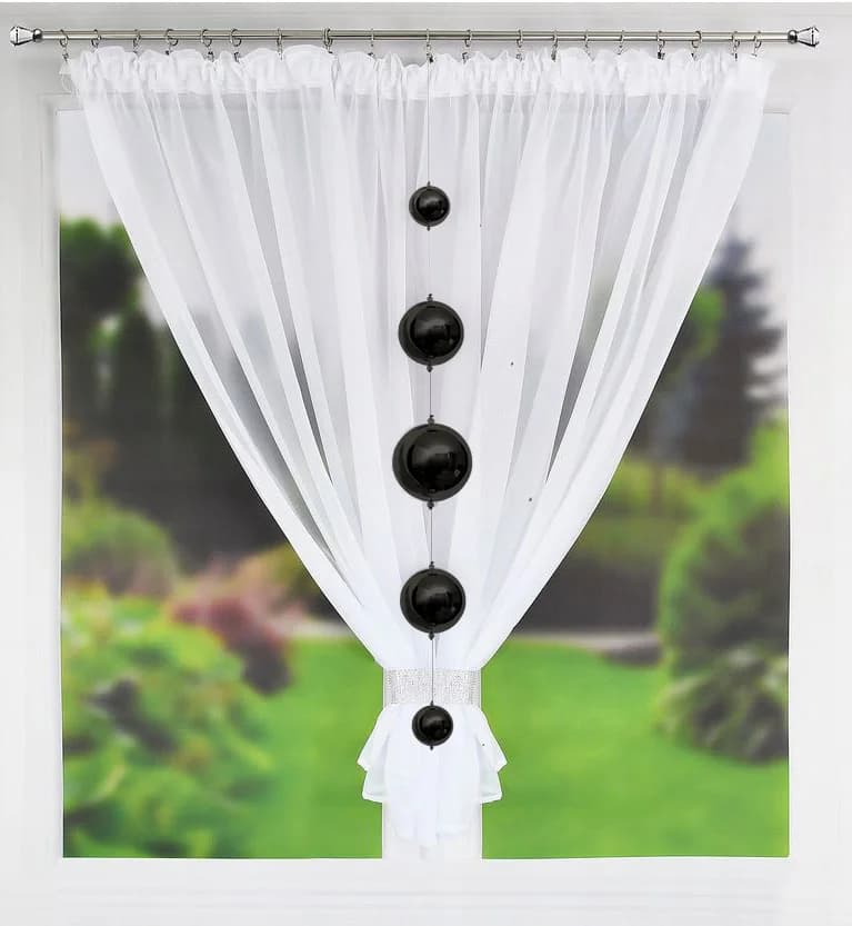 Girlanda ozdobna kule metalowe loft – Czarna 110 cm - Firana / Zasłona, sklep Firanka24